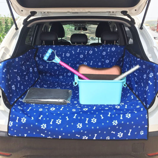 Waterproof pet car cover protecting back seats from fur and mud