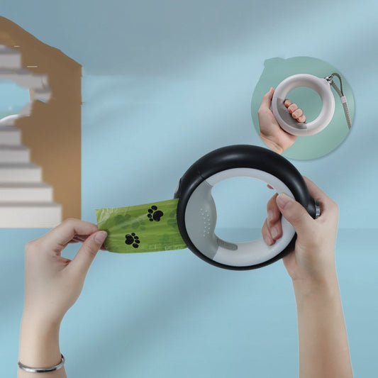 Rechargeable light-up retractable dog leash color options