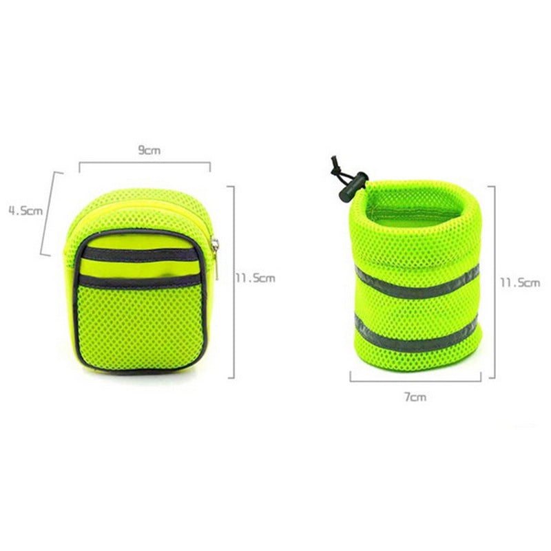 Hands-free dog leash waist belt with storage pouch for phone and keys