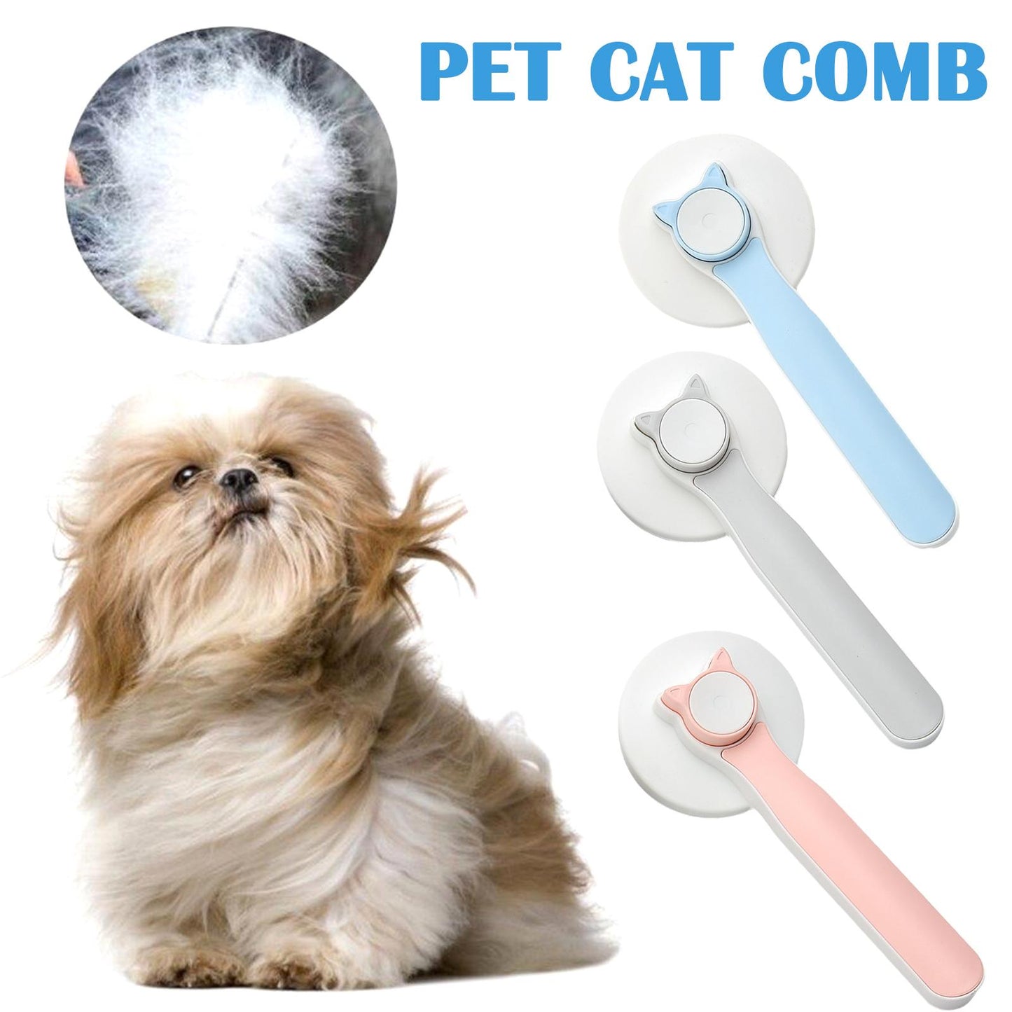 Petnki Self-Cleaning Slicker Brush for dogs and cats in blue