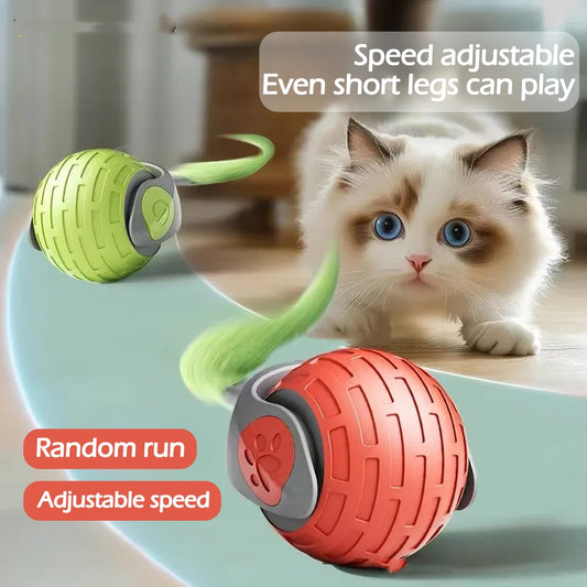 Petnki Smart Auto-Rolling Interactive Cat Ball in blue