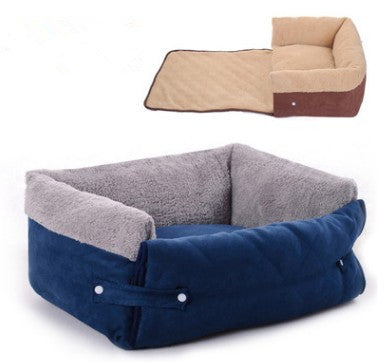 Petnki Convertible Flip Pet Nest Bed with removable blanket