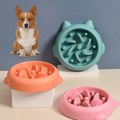 Petnki Anti-Choke Slow Feeder Dog Bowl with maze pattern