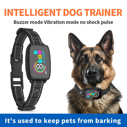 Petnki Smart Rechargeable Anti-Barking Dog Collar with HD display