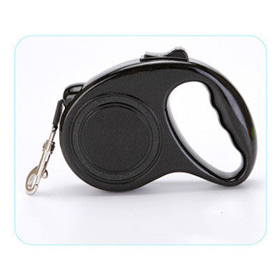 Retractable dog leash with one-handed brake and lock button