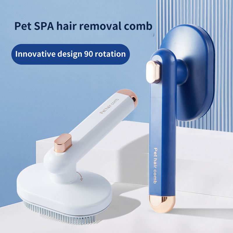 Deshedding undercoat comb color options white, light blue and dark blue