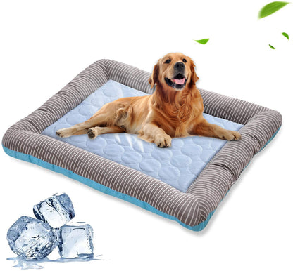 Petnki Ice Silk Pet Cooling Pad for dogs and cats in blue