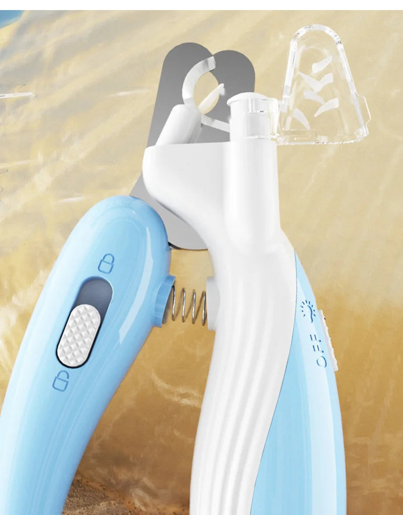 Petnki LED pet nail clipper color options pink, blue and coffee
