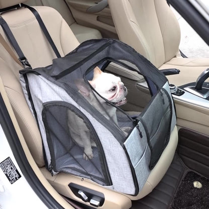 Petnki Portable Car Dog Bed and travel nest in grey