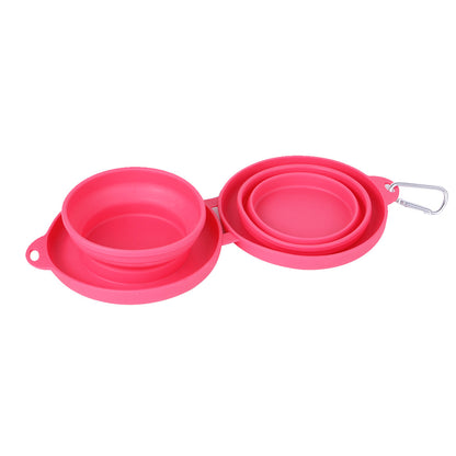 Collapsible travel dog bowl folded flat for packing