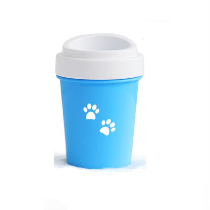 Portable dog paw cleaner cup color options blue, green and pink